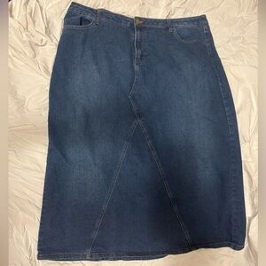 Diva denim long skirt in plus size 20w
